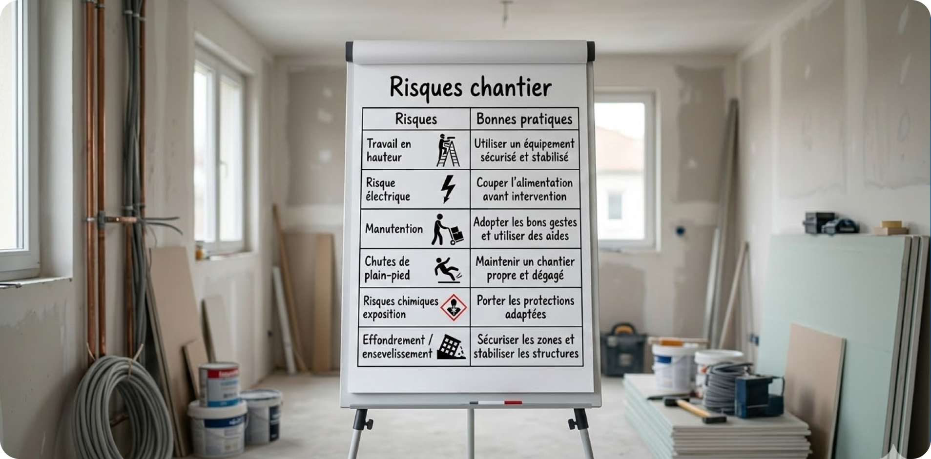 Les 7 risques chantier les plus fréquents et comment les limiter