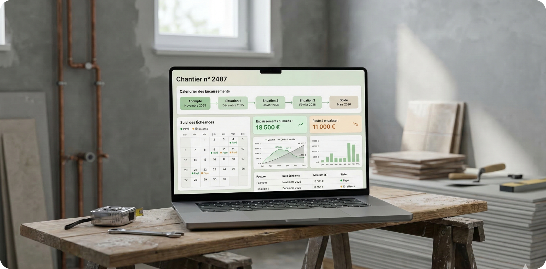 Trésorerie chantier : le guide de l'encaissement sans trous